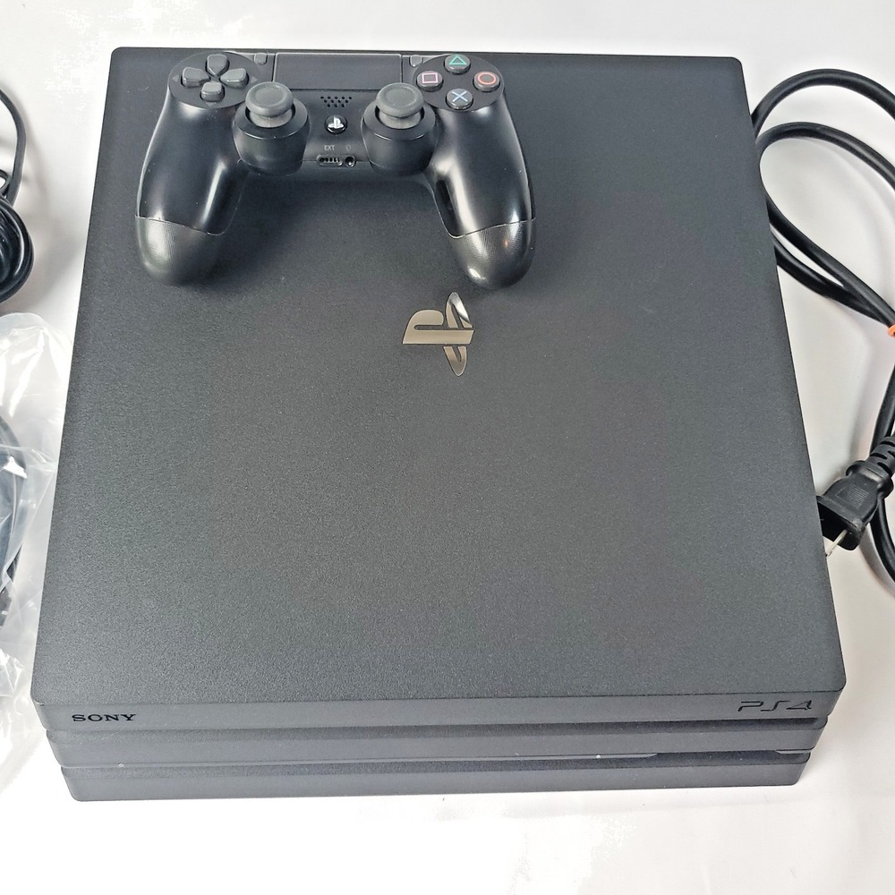 Sony PlayStation 4 Pro Console Black Tested With Controller and Cables - Picture 2 of 10